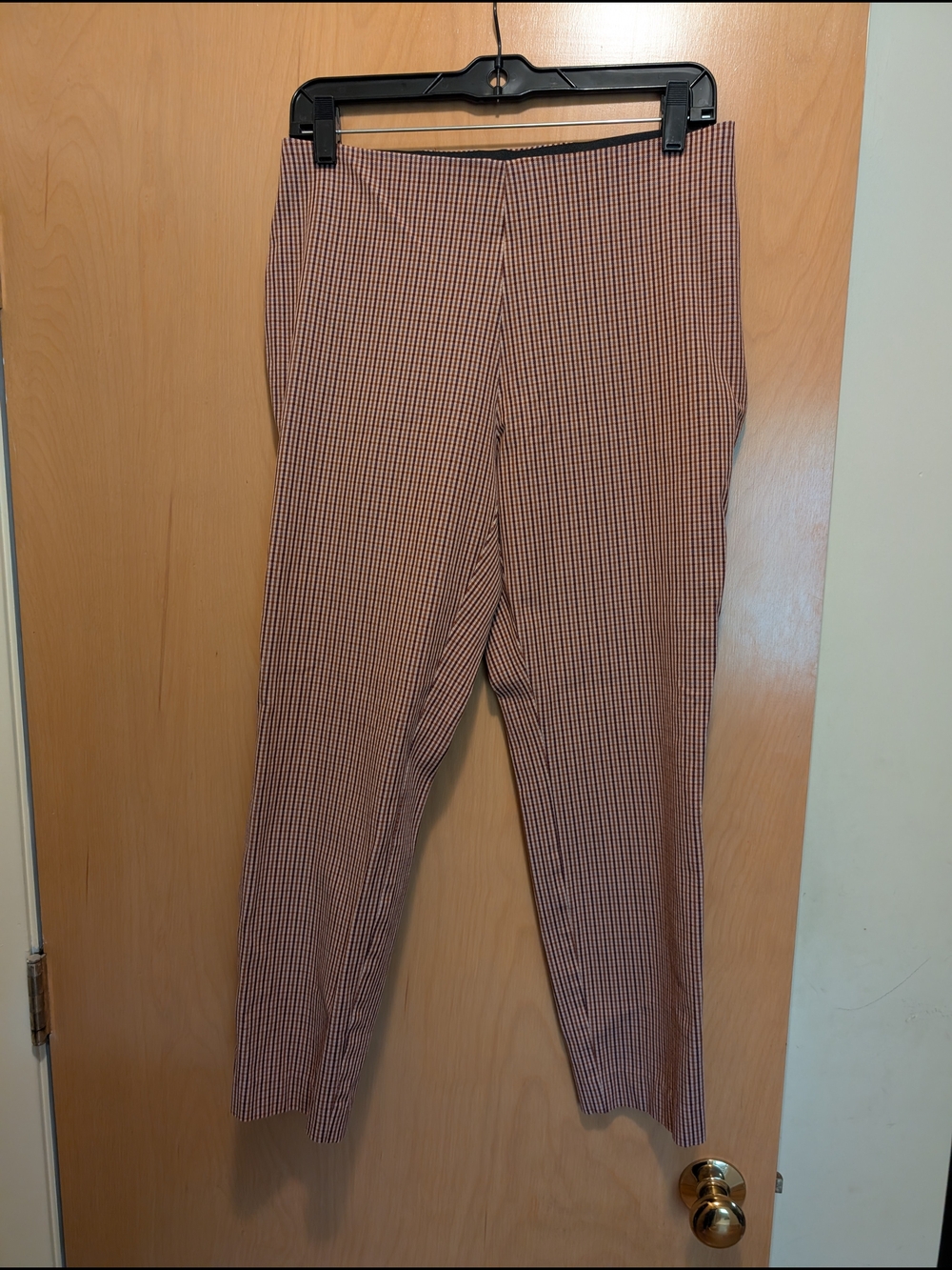 a new day Burgundy And White Micro-Check Chinos